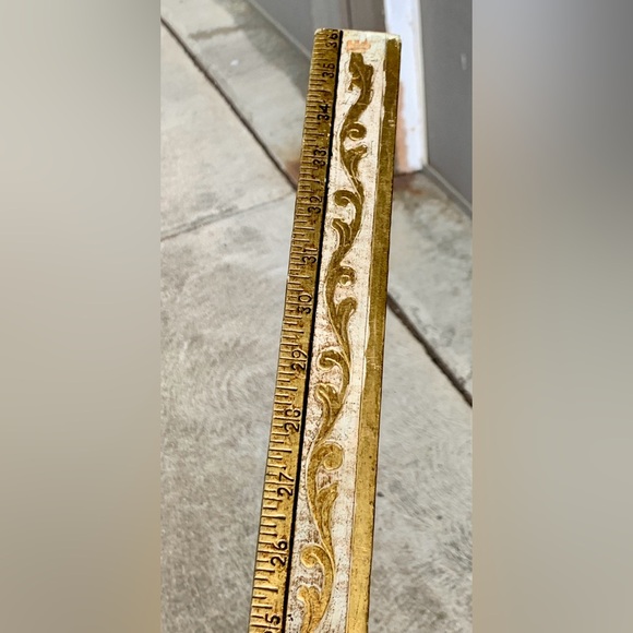 Vintage CE Made in Italy Ornate Pressed Embellished Gold Painted Yard Stick - Picture 15 of 15
